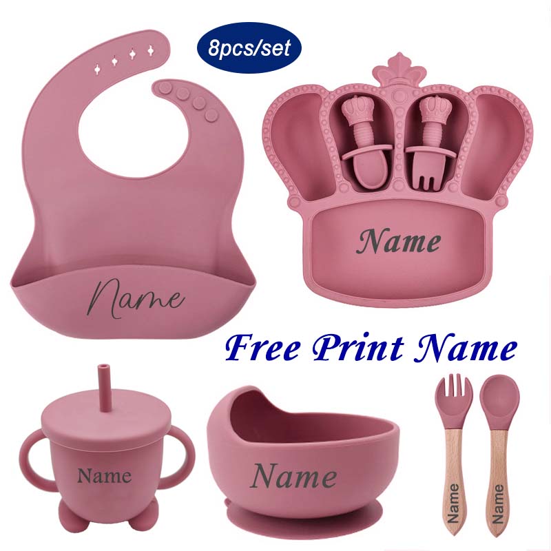 Baby Clothing Gift Set - أدوات مائدة من السيليكون مع اسم