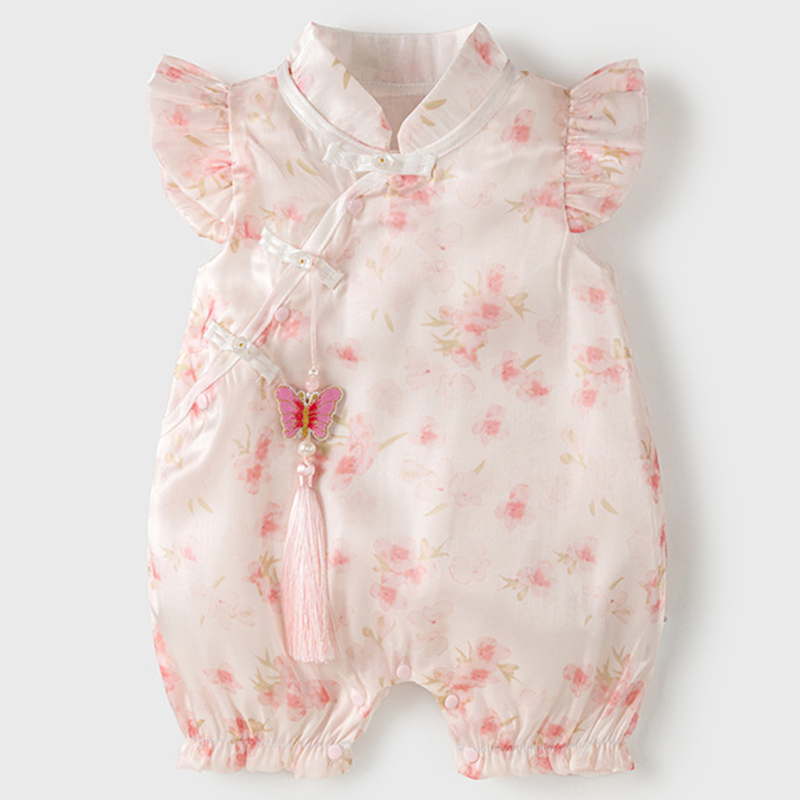 Baby Clothing Online - رومبير قطني بدون أكمام للفتيات حديثي