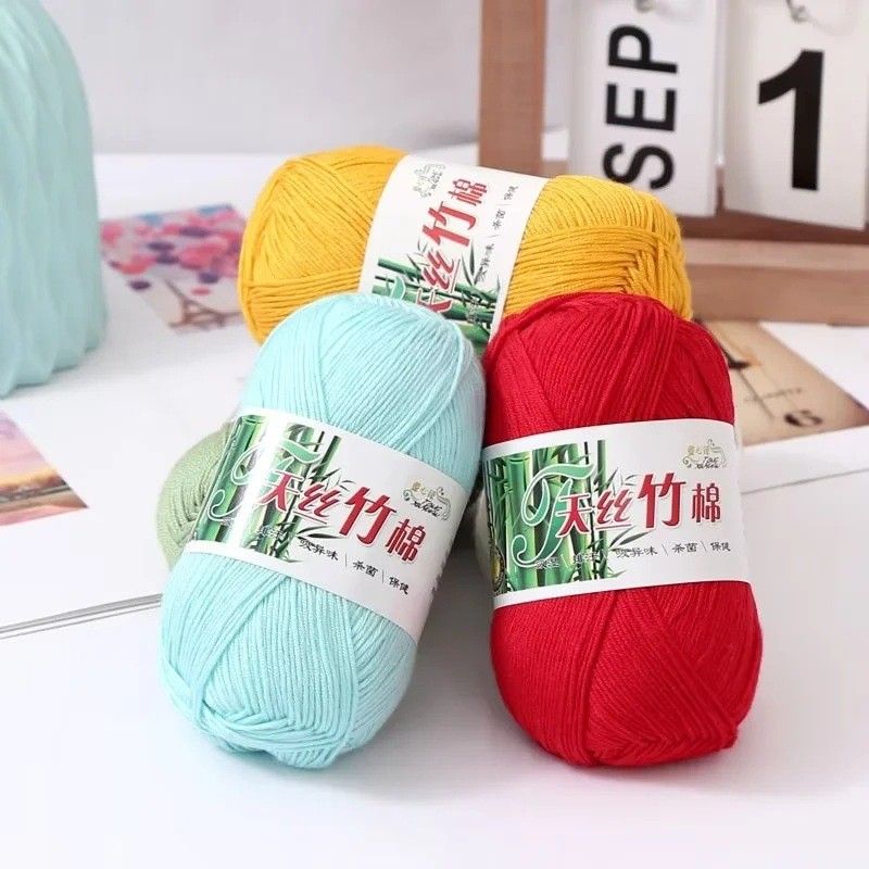 خيوط قطنية نقية من الفحم النبا - مراجعة Baby Clothing Yarn وسعره