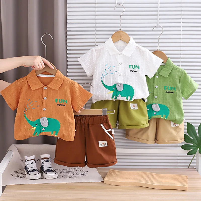 طقم ملابس صيفي للأولاد الصغار  - مراجعة Baby Clothing Elephant وسعره