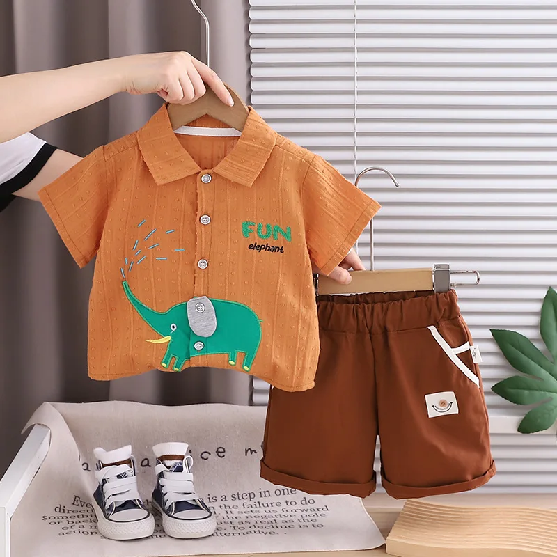 طقم ملابس صيفي للأولاد الصغار  - مراجعة Baby Clothing Elephant وسعره