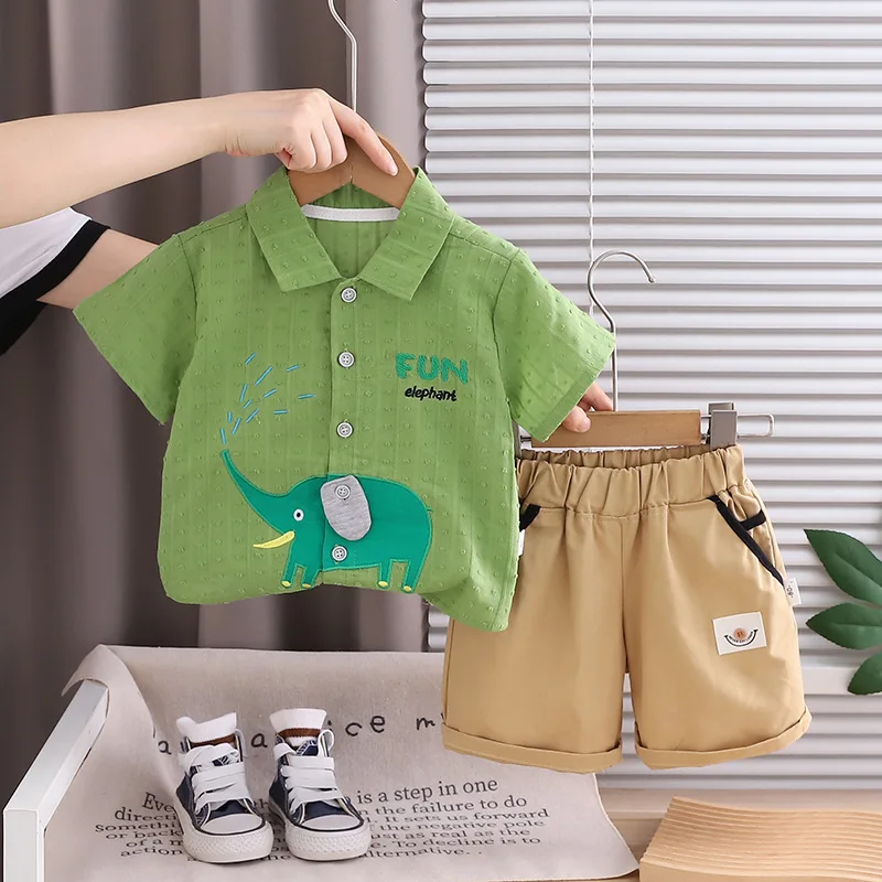 طقم ملابس صيفي للأولاد الصغار  - مراجعة Baby Clothing Elephant وسعره