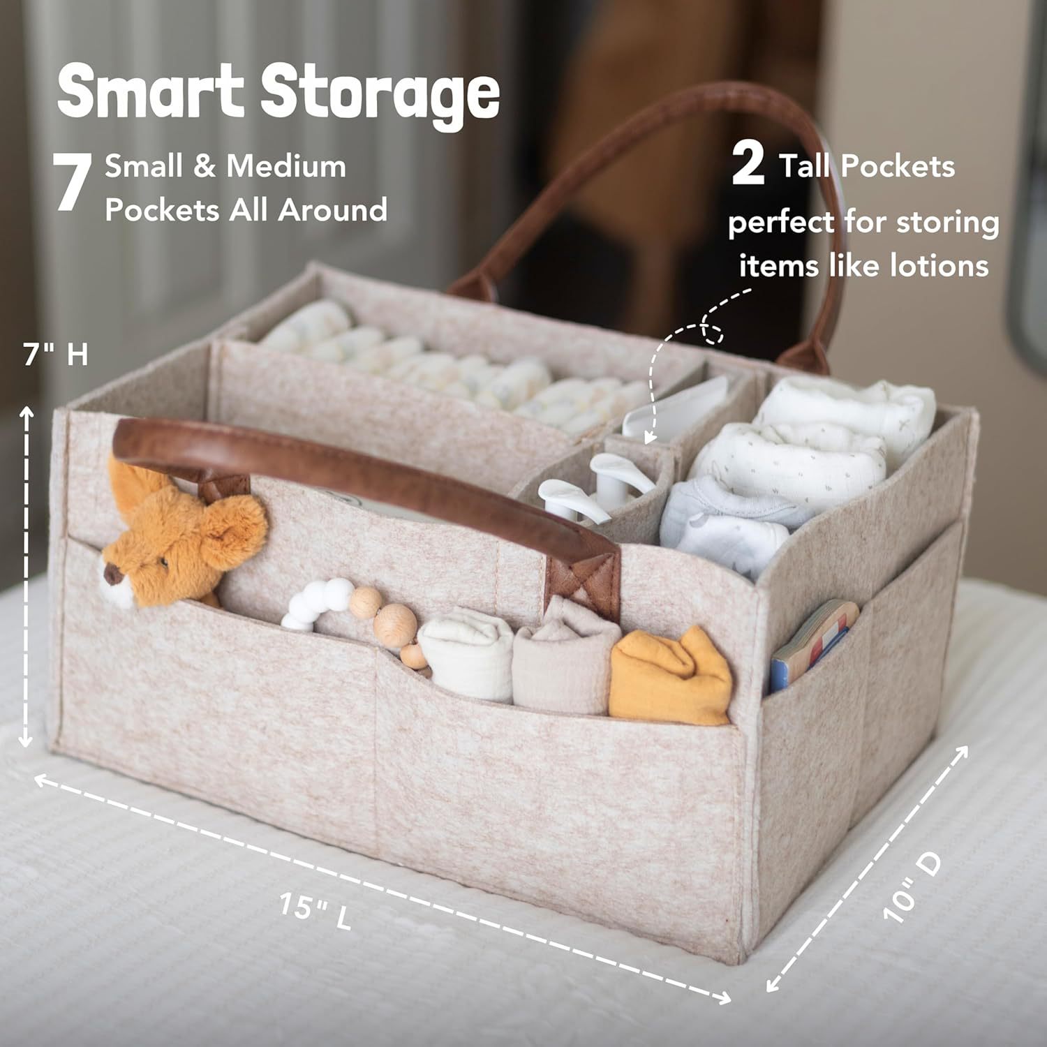 سلة تخزين من اللباد لغرفة الأط - مراجعة Baby Clothing Hamper وسعره