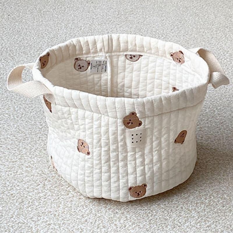 لطيف الدب التطريز حقيبة حفاضات - مراجعة Baby Clothing Hamper وسعره